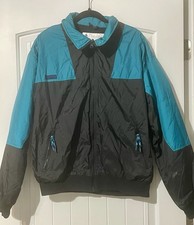 EUC VINTAGE Columbia Ski Jacket Coat w/Radial Sleeves, Black  Teal , XL