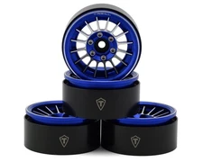 Treal Hobby 1.9" Type-J Multi-Spoke Aluminum Crawler Beadlock Wheels (Blue)