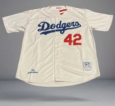 Jackie Robinson Brooklyn Dodgers Jersey Men’s XL NWT 1955 Home Cream Retro L.A.