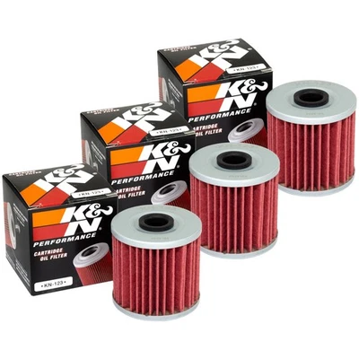 Filtro de Aceite Kit 3 Piezas K&N KN-123 para Kawasaki Bj Kl KLR KLX Z 250 650 - Imagen 1 de 4