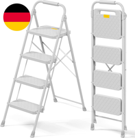 Kingrack Trittleiter 4 Stufen Klappbar, Haushaltsleiter Klapptritt 4 Stufen, Lei