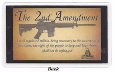 Second 2nd Amendment; United States; Laminated Gun Permit; Badge Patriots NRA