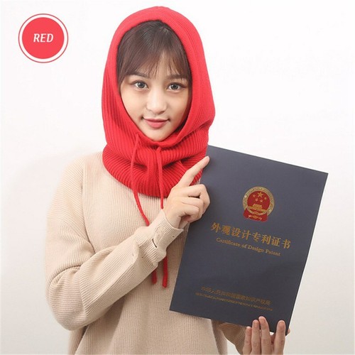 Winter Women Neck Hats Unisex Hooded Elastic Cap Hat Knitted Cashmere Adjustable - Picture 17 of 27