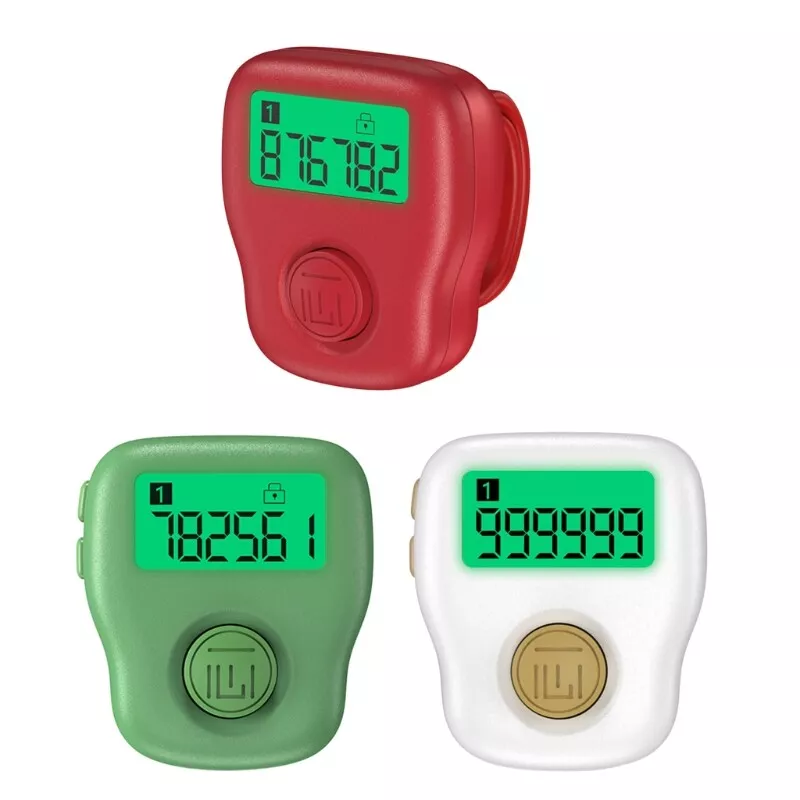 Tally Finger Counter Digital LED Electronic Finger Clicker Tasbih Handheld  Ring