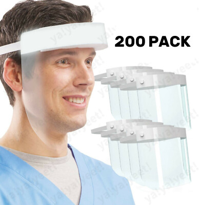 200 MEGA Pack Face Shield Reusable Washable Protection Mask Full Cover   