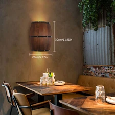 Wood Wine Barrel Wall Lamp Wall Light Fixture , Sconce Lighting Home Decoration