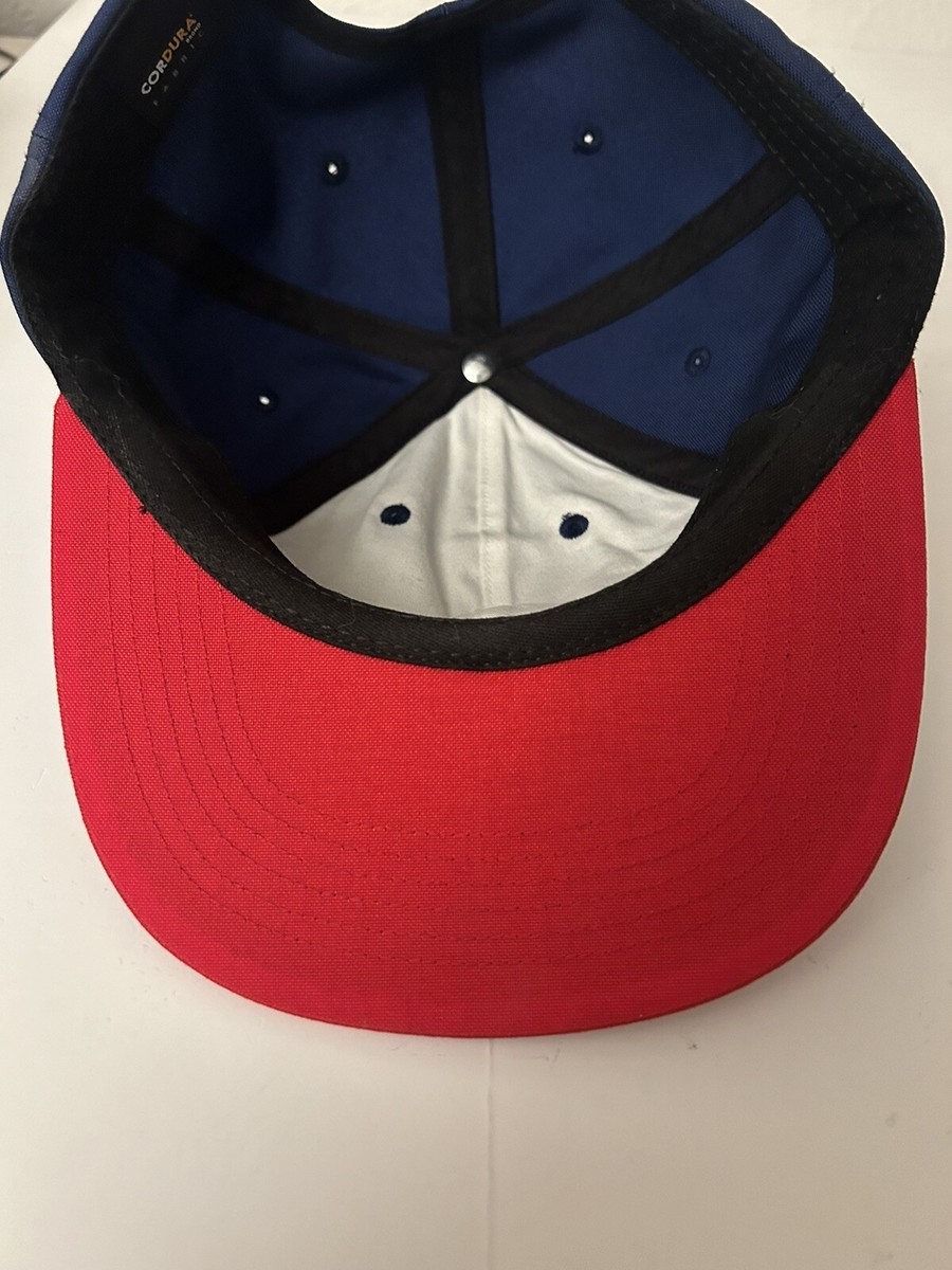 Supreme Cordura Script Logo 6-Panel Cap Hat Blue Red Two-Tone SS19