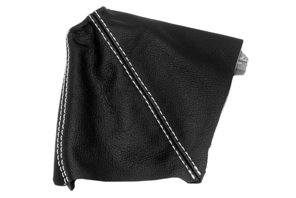 Bota de cambio manual de cuero Dodge Challenger STR8 2008-2014 puntada blanca Foto 2 de 4