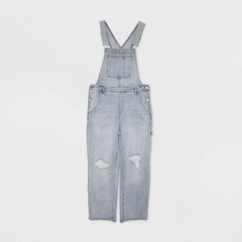 Women's Oversized Distressed Overalls 