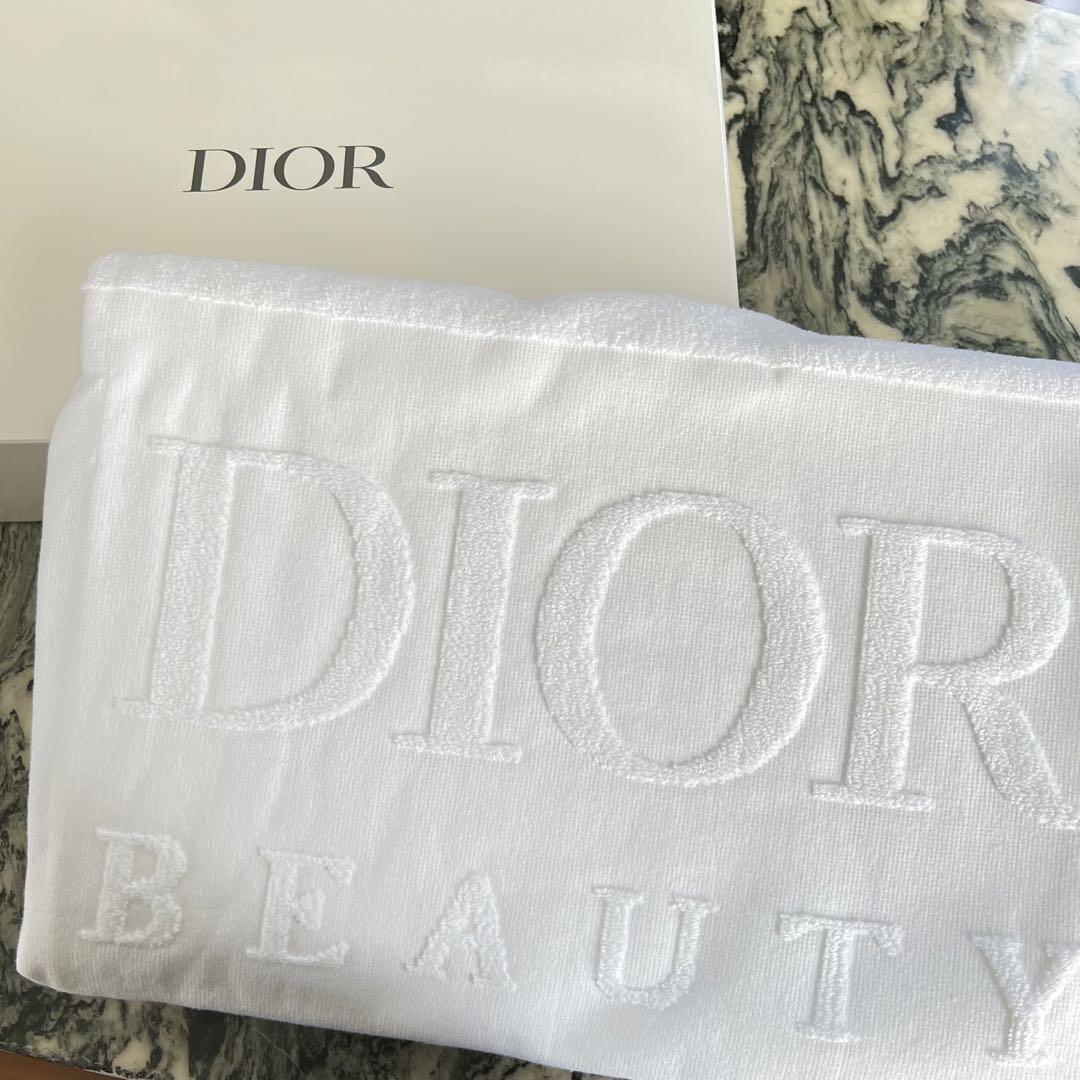 Christian Dior Beauty Bath Towel Novelty 2022 WHITE LOGO 55cm x