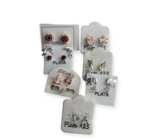Siete Pares De Aretes Para Niñas Plata .925