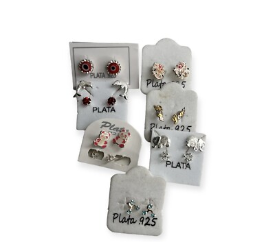 Siete Pares De Aretes Para Niñas Plata .925