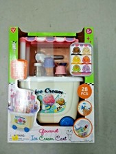 Playgo Toys Kids Ice Cream Cart Stand Role Play Gourmet Ice Cream Cart 28 Piece