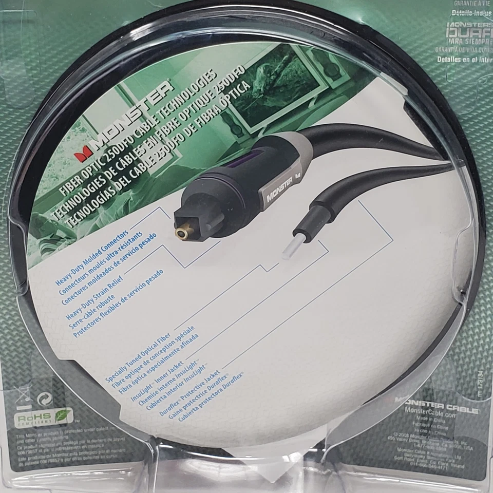 Monster Cable Digital Audio Surround Sound Fiber Optic 250DFO 2m/6.5ft - Image 3 of 4