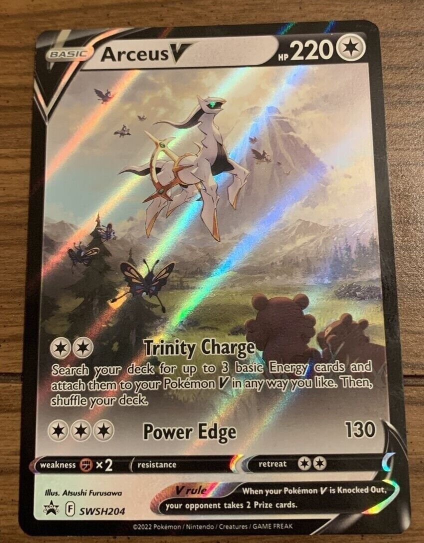ULTRA RARE Arceus V Pokemon SWSH204 Sword & Shield Holo ULTRA RARE Arceus V Pokemon SWSH204 Sword & Shield Holo