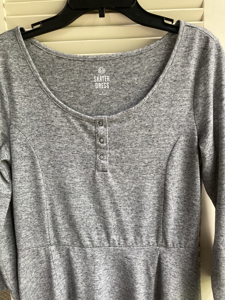 SO Grey Knit Skater Dress Size Medium | eBay