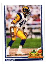 1991 Upper Deck Todd Lyght Card # 648 Rookie Force Rookie Los Angeles Rams RC. rookie card picture