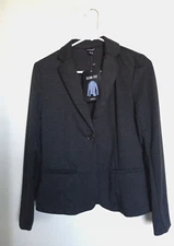 Labijou Womens Everyday Blazer Jacket Black Size Small Button NEW