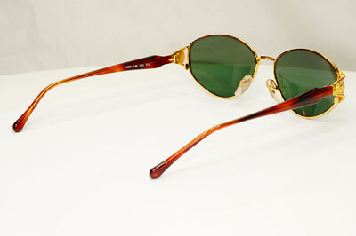 Gianni Versace 1995 Vintage Gold Medusa Unisex Green Sunglasses