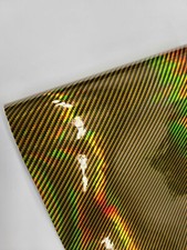 Glossy Carbon Fiber Black Holographic Laser Vinyl Car Wrap Decal Sticker Film