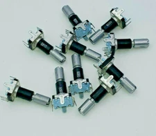 ( 10 PCS ) Mechanical push button rotary encoder by Hokuriku 5Vdc at 10mA 