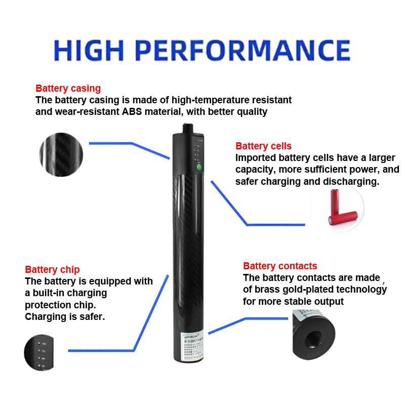 5000AH Carbon Fibre Telescopic Pole 12V GNSS Gps Survey Pole Power Battery