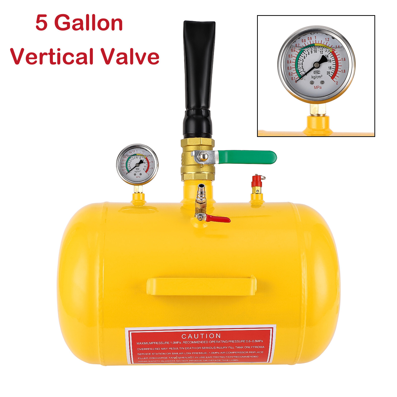 5 Gallon Air Tire Bead Seater 145PSI Vertical Valve Inflator Tank with Gauge