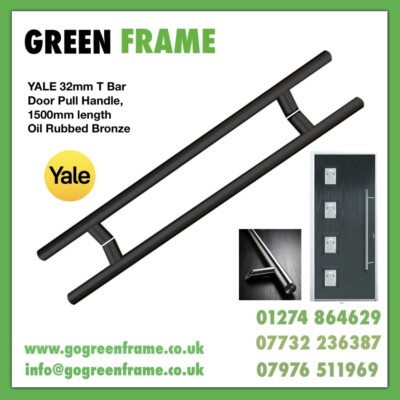Yale 32 mm Offset T Bar Griff, 1500 mm Länge Rücken an Rücken (1 Paar) 3TBH006-ORB