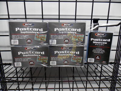 100 BCW Postcard Hard Sleeves Toploaders and BCW Postcard Soft Sleeves