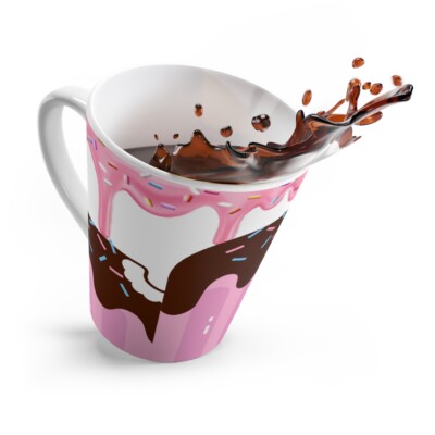 12 oz Latte Mug/ Beautiful Printed ice cream Latte Mug/ Moms Gift Teens Gift 