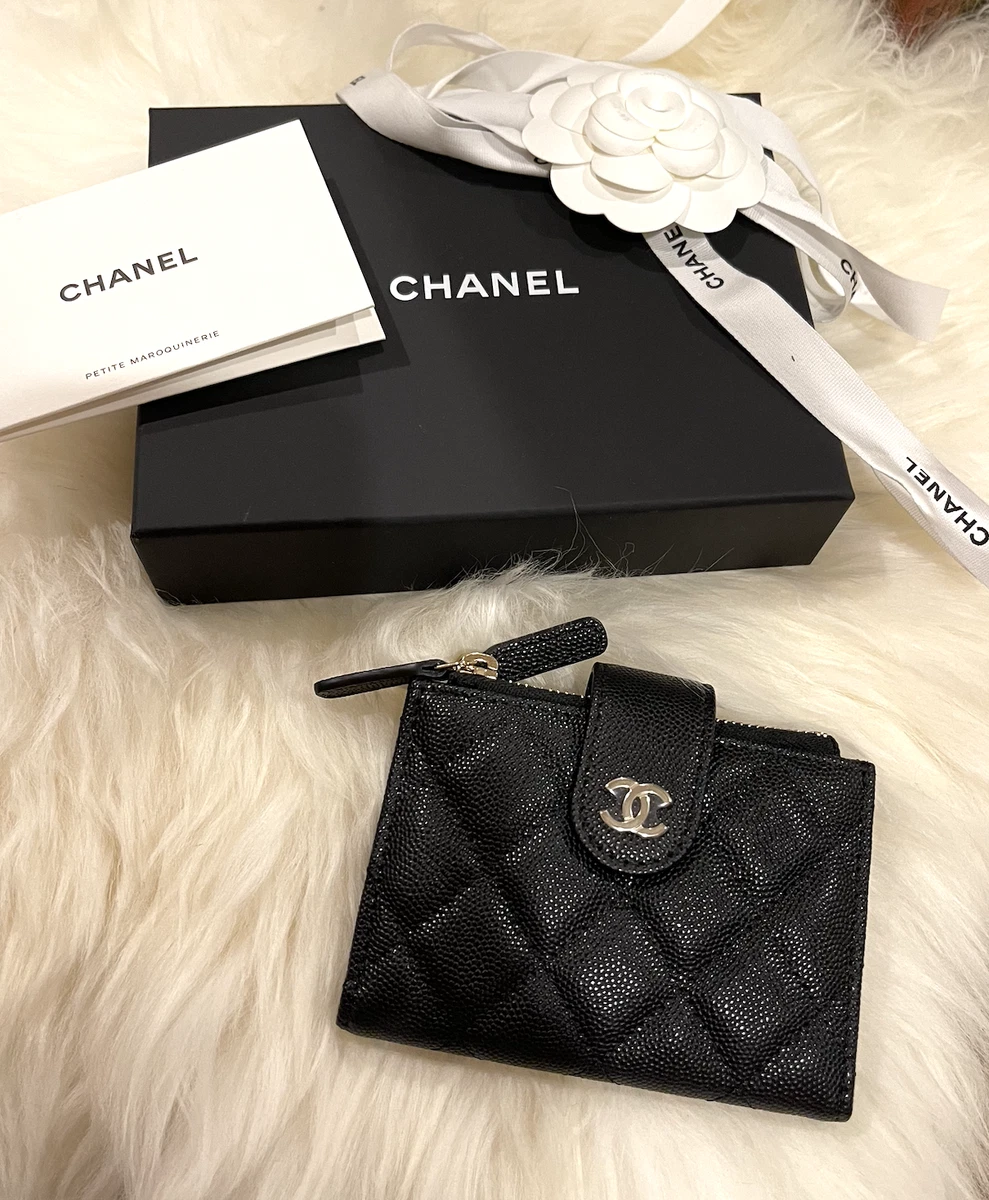 Chanel Black Caviar Compact CC Wallet Chanel