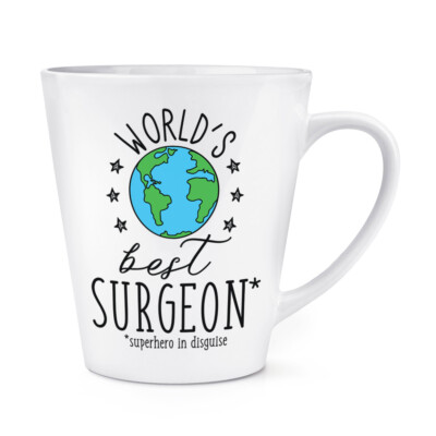 Weltbester Chirurg 12 Unzen Latte Becher Tasse lustiger Witz Lieblingsarzt Krankenhaus