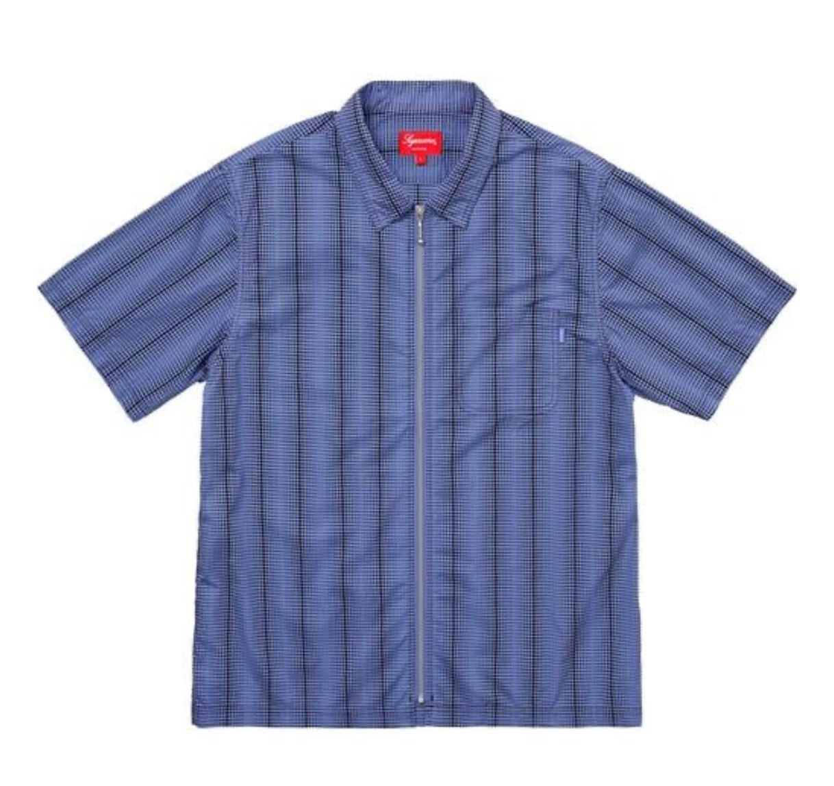 CHEMISE ZIPPÉE À POIS SUPREME BLEU 2018 MEDIUM