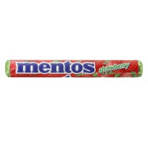 Mentos Strawberry Chewy Candy 15 Rolls Free Shipping