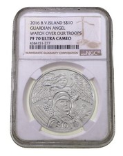 2017 British Virgin Islands S$10 Guardian Angel NGC PF70 Ultra Cameo Watch Over