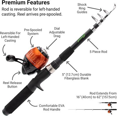 best rod and reel for tiger fishing Shakespeare Spinning Combo The Shakespeare Tiger Conventional color:black 7731ADT 2.6:1 Gear Ratio 6+1BB
