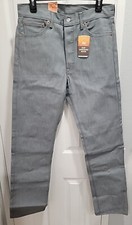 Levis Mens 501 Original Shrink to Fit Denim Button Fly Jeans Gray 31x34 31x32
