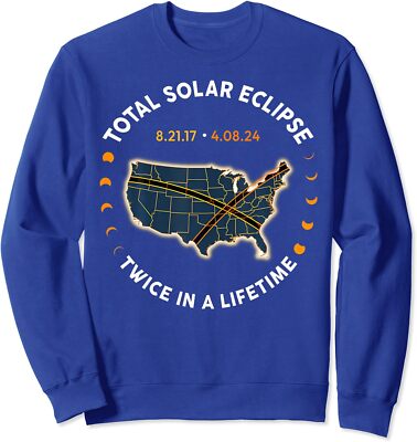 Total Solar Eclipse 2024 Twice In A Lifetime Unisex Crewneck Sweatshirt