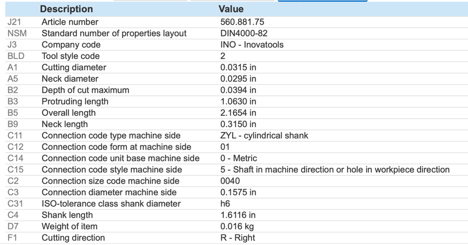 INOVA Tools - Solid Carbide Torus Mill HSC Diamond HQ- 560.881.75 - Qty ...