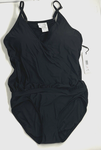 Calvin Klein women's Blouson One-Piece Swimsuit - size 10 -  Black - Picture 4 of 5
