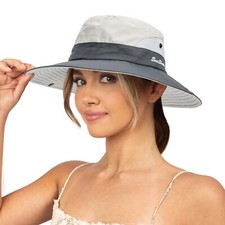 Sun Hat for Women Summer UV Protection Beach Hat Wide Brim Mesh Bucket Fishin...