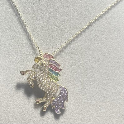 14k Yellow Gold Necklace Unicorn Beautiful Gold Plated 