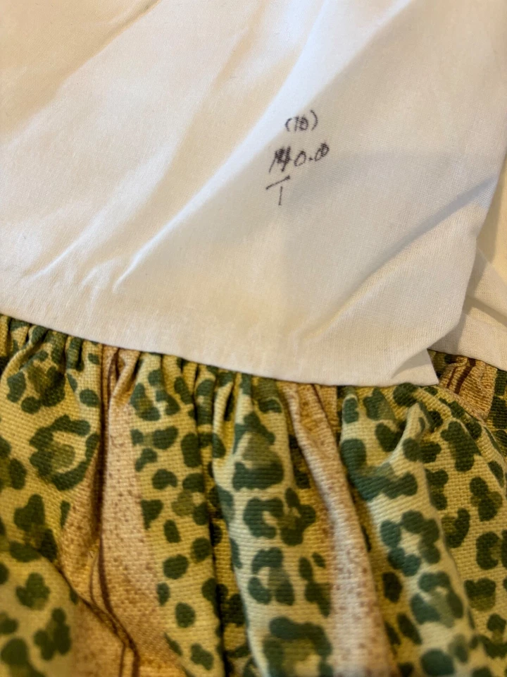 NUEVA Falda Cama Twin Estampado Leopardo Rayas 100% Algodón Falda de Cama Neiman Marcus EE. UU.! Foto 4 de 4