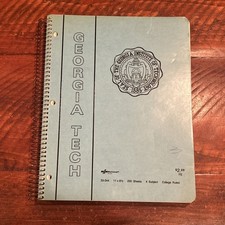 Vintage 70s / 80s GT Georgia Tech Spiral Notebook Bookstore New