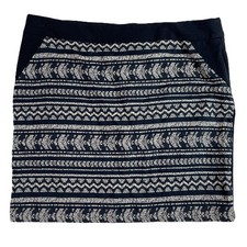 Karen Kane Womens Skirt XL Made in USA, Black Tan Woven, Textured Weave, Zipper