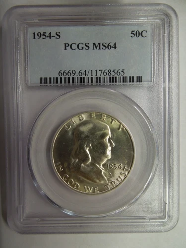 PCGS MS 64 1954-S Franklin Half Dollar