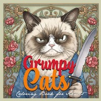 Grumpy Cats Grayscale Coloring Book For Adults | Monsoon Publishing | Buch