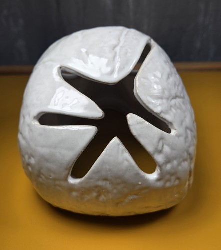 Grande Teschio Fossa del Fuoco in Ceramica 9", Gas Ignifugo Halloween Camino Arte Decorazione NUOVO - Foto 3 di 5