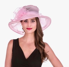 Fascinator Pink Hat Flower Church Wedding Party Headwear New Adjustable New
