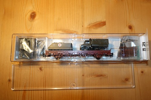 Roco H0 - 66492 - Rungenwagen mit Panzer und LKW der Bundesdwehr beladen / NEU | Condition: Gebraucht